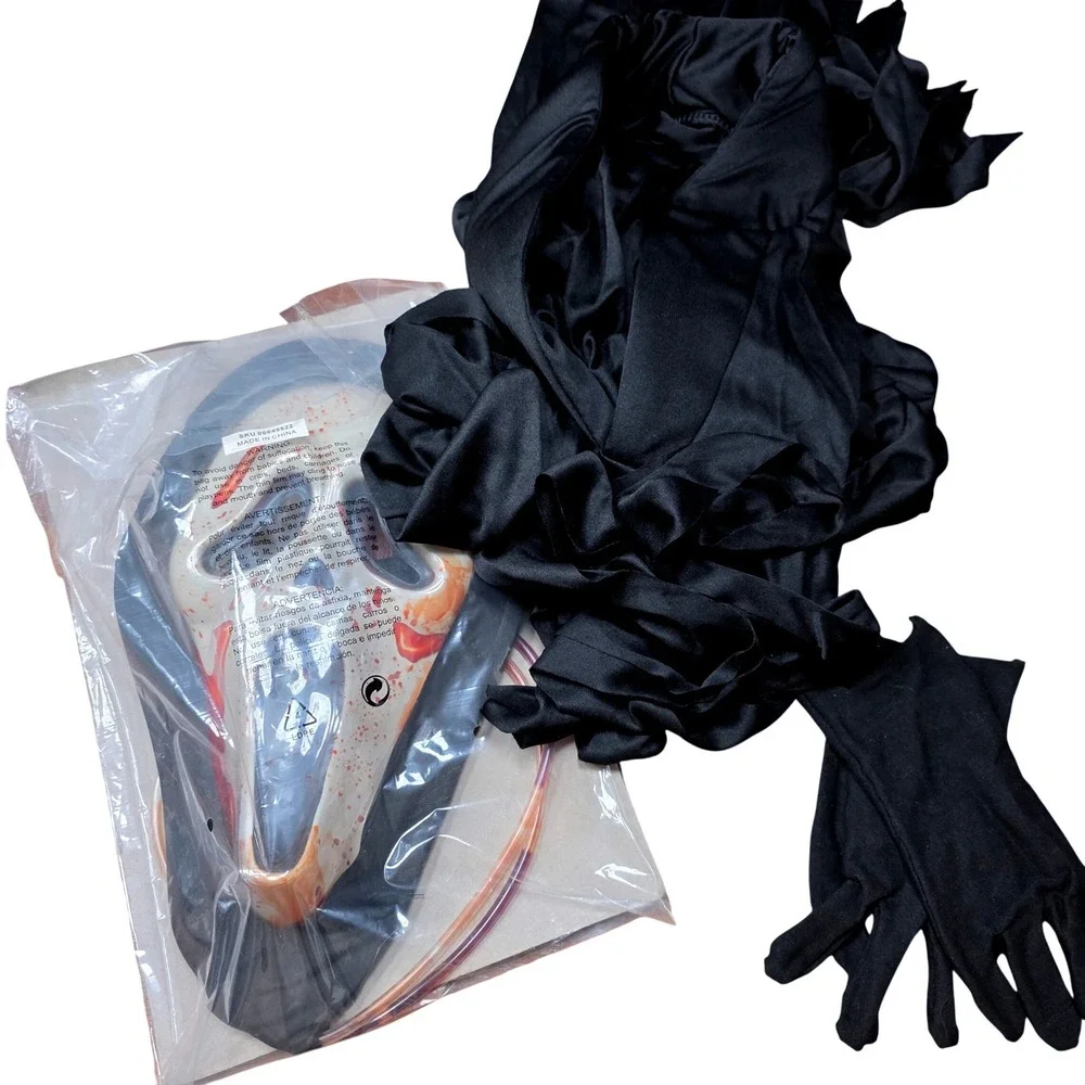 Spirit Halloween Bleeding Ghost Face Costume Child Medium 8-10 Scream Mask Robe